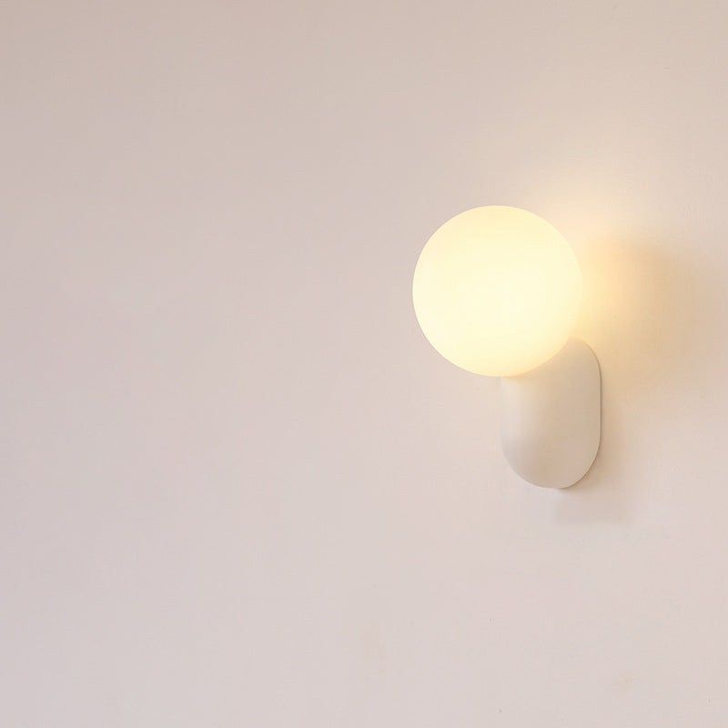 Primavelle Minimalist Resin Macaron Glass Ball Wall Sconce for Soft Hallway Glow