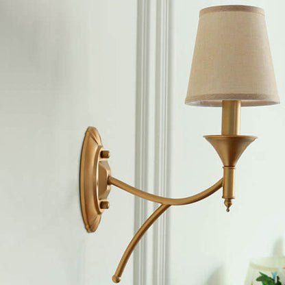 Calanthea European Iron Fabric Mushroom Wall Sconce for Bedside and Study Reading