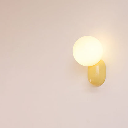Primavelle Minimalist Resin Macaron Glass Ball Wall Sconce for Soft Hallway Glow