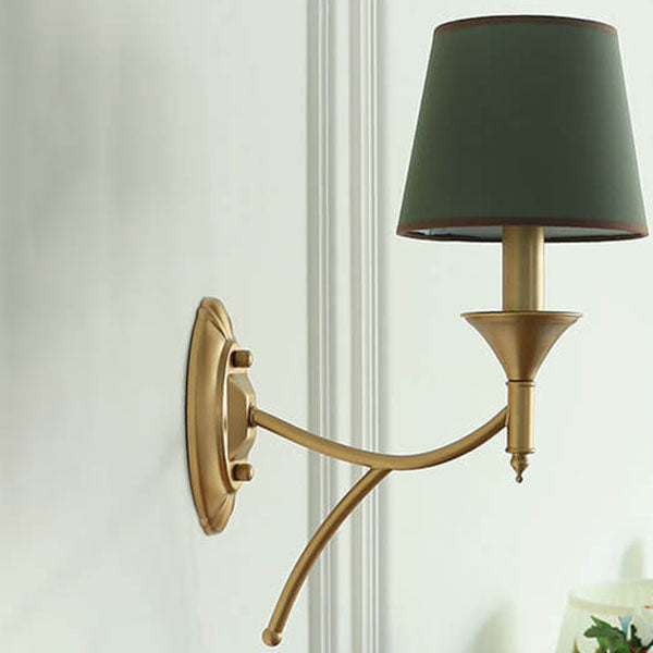 Calanthea European Iron Fabric Mushroom Wall Sconce for Bedside and Study Reading