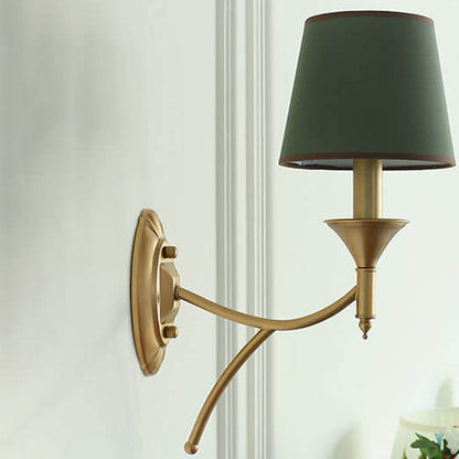 Calanthea European Iron Fabric Mushroom Wall Sconce for Bedside and Study Reading