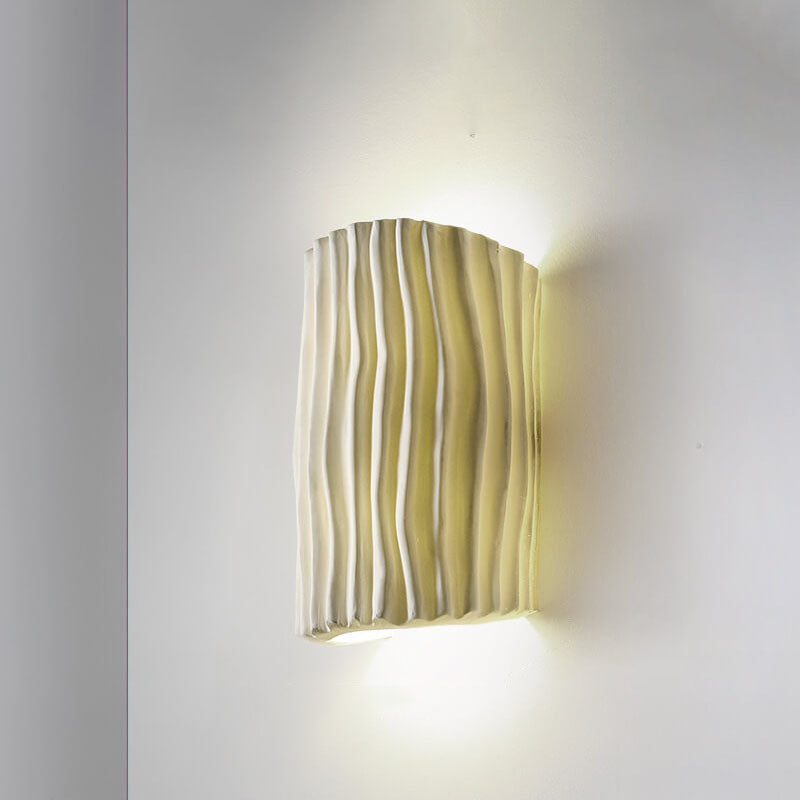Harloway Contemporary Striped Resin Half-Cylinder Two-Light Wall Sconce for Living Room