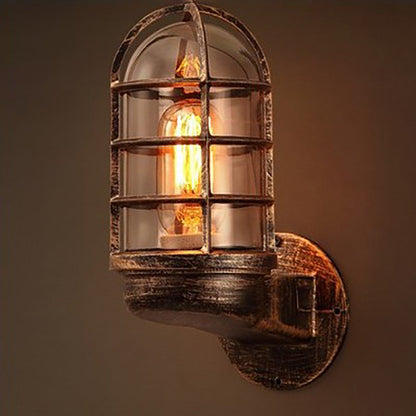 Ulvienne Industrial Aluminum Cage LED Wall Sconce for Entryway and Stairwell