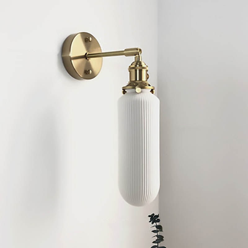 Serandelle Japanese Brass Lucite Wall Sconce for Hallway Ambient Glow