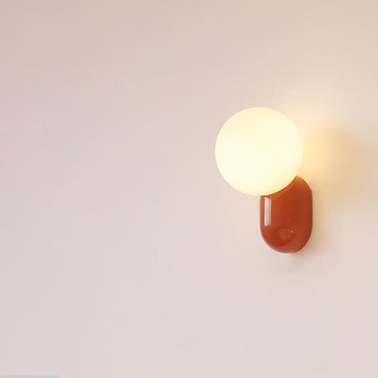 Primavelle Minimalist Resin Macaron Glass Ball Wall Sconce for Soft Hallway Glow