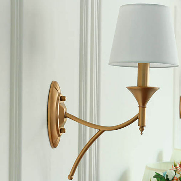 Calanthea European Iron Fabric Mushroom Wall Sconce for Bedside and Study Reading