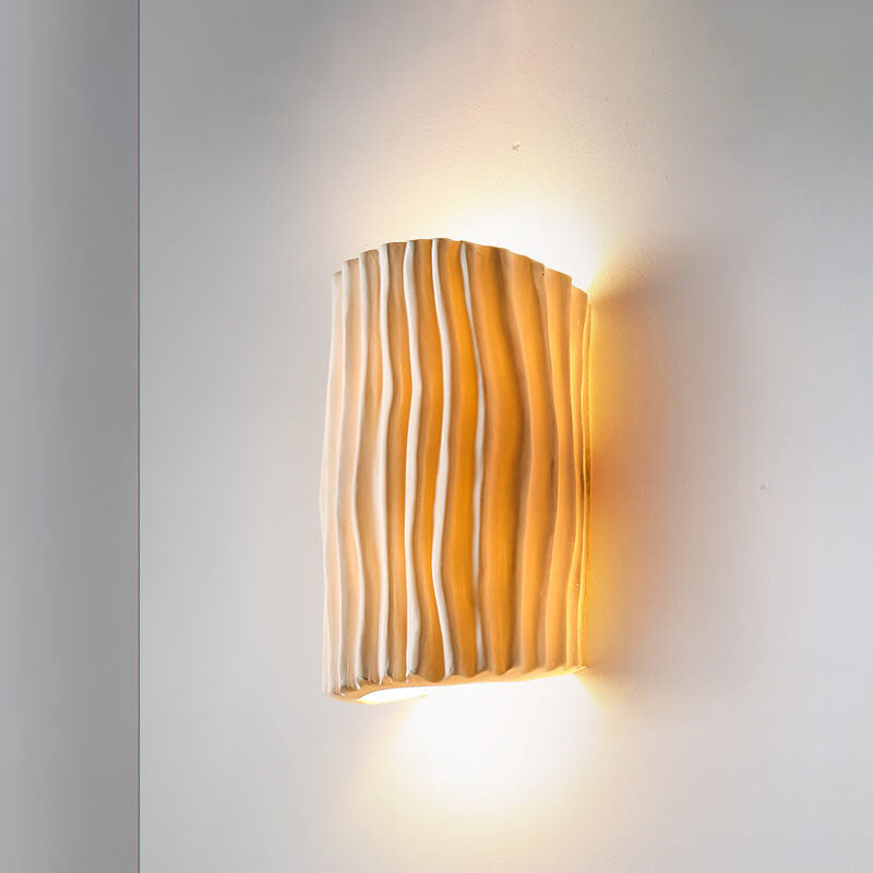 Harloway Contemporary Striped Resin Half-Cylinder Two-Light Wall Sconce for Living Room