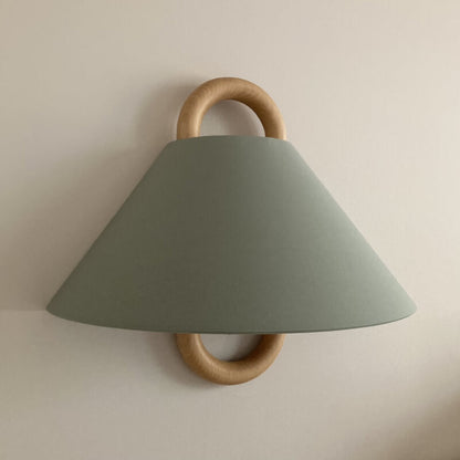 Halcyra Modern Beechwood Fabric Shade Wall Sconce for Hallway and Stairwell Lighting