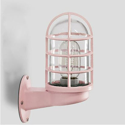 Ulvienne Industrial Aluminum Cage LED Wall Sconce for Entryway and Stairwell