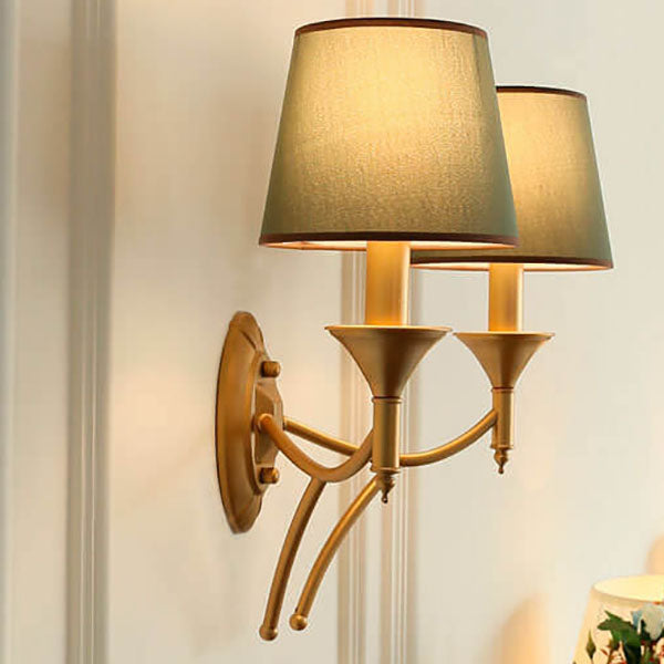 Calanthea European Iron Fabric Mushroom Wall Sconce for Bedside and Study Reading