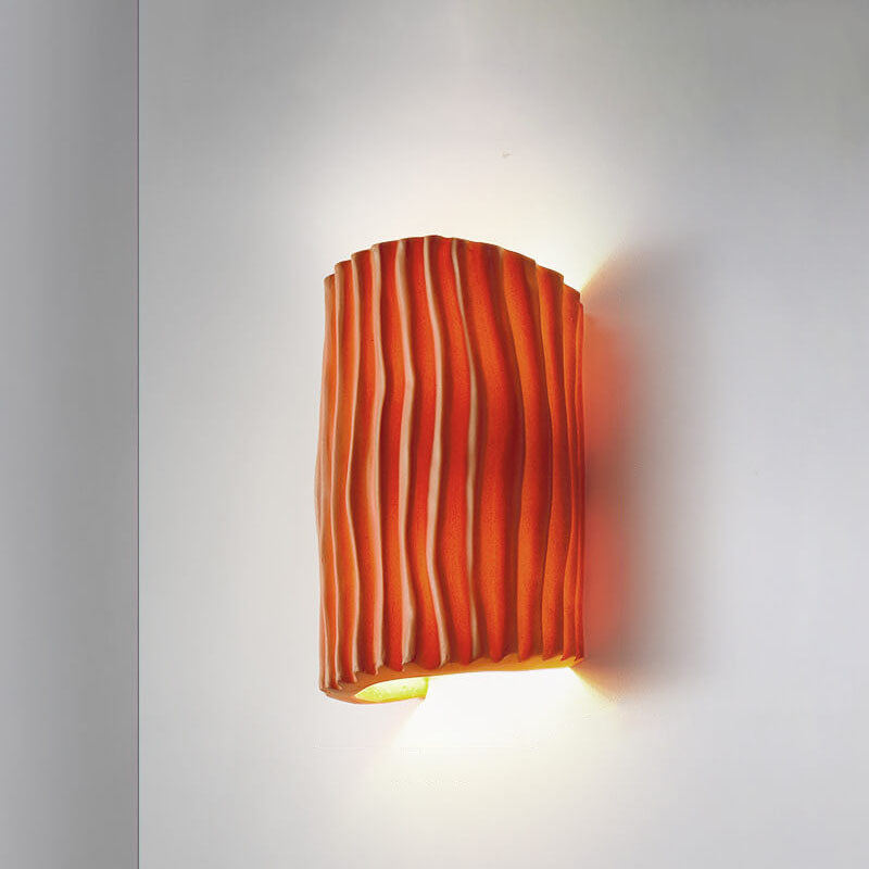 Harloway Contemporary Striped Resin Half-Cylinder Two-Light Wall Sconce for Living Room