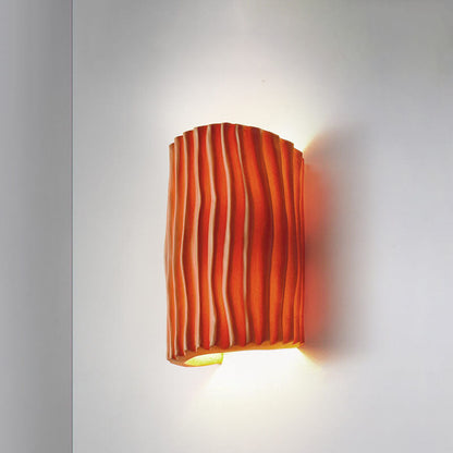 Harloway Contemporary Striped Resin Half-Cylinder Two-Light Wall Sconce for Living Room