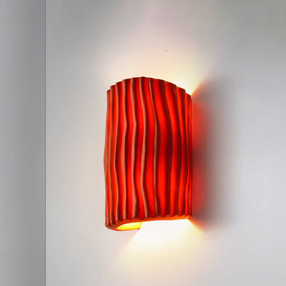 Harloway Contemporary Striped Resin Half-Cylinder Two-Light Wall Sconce for Living Room