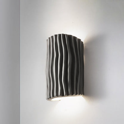 Harloway Contemporary Striped Resin Half-Cylinder Two-Light Wall Sconce for Living Room