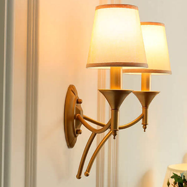 Calanthea European Iron Fabric Mushroom Wall Sconce for Bedside and Study Reading