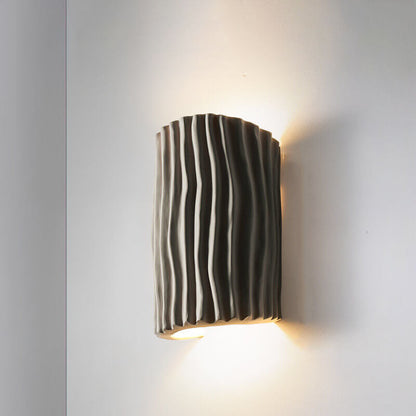 Harloway Contemporary Striped Resin Half-Cylinder Two-Light Wall Sconce for Living Room