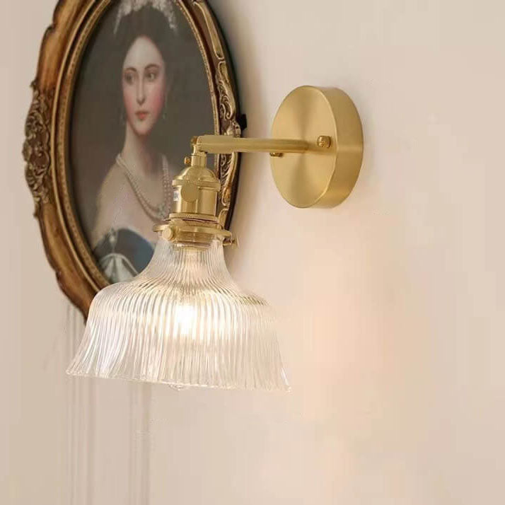 Bellarose Minimalist Copper Wall Sconce with Glass Shade for Hallway Lighting