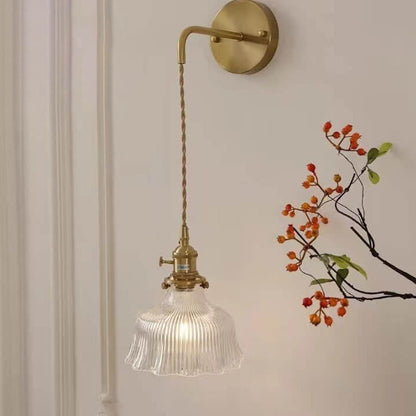 Bellarose Minimalist Copper Wall Sconce with Glass Shade for Hallway Lighting