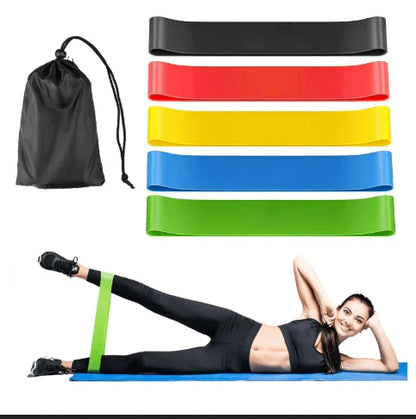 5-Pack Resistance Bands Set with Carry Bag – Natural Latex Loop Bands for Strength Training, Stretching, and Fitness Workouts