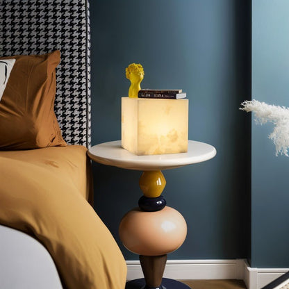 Duvessa Modern Alabaster Table Lamp with Soft E27 Glow for Living Room Styling