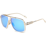 Gold and mirrored blue lens