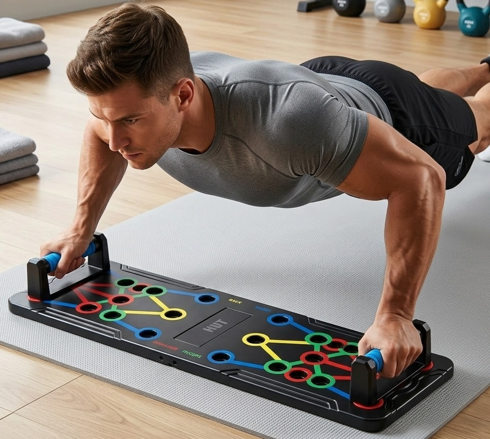 15-in-1 Push Up Board System with Handles – Foldable Push-Up Training Board for Home Workout and Strength Training