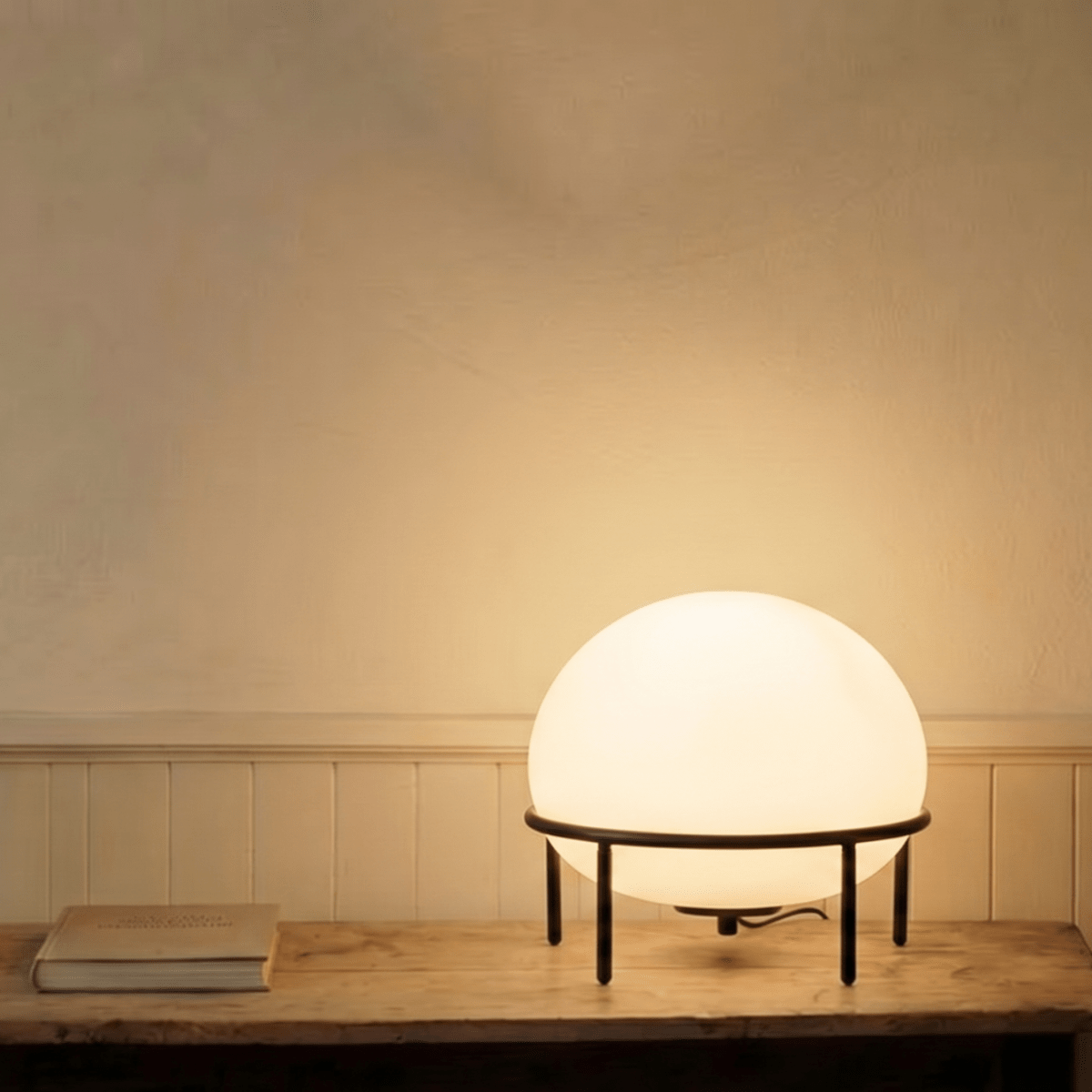 Isolde Contemporary Black Glass Table Lamp with Soft Ambient Glow for Bedroom Nightstands