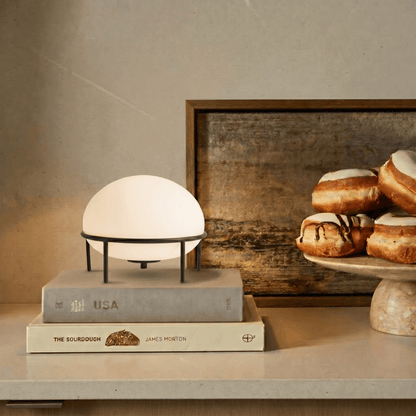 Isolde Contemporary Black Glass Table Lamp with Soft Ambient Glow for Bedroom Nightstands