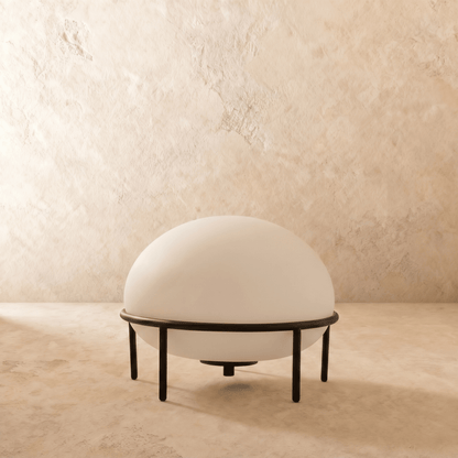 Isolde Contemporary Black Glass Table Lamp with Soft Ambient Glow for Bedroom Nightstands