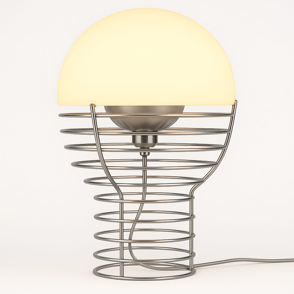 Maravelle Industrial Glass Metal Table Lamp with Warm Retro Glow for Bedroom Accents