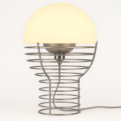 Maravelle Industrial Glass Metal Table Lamp with Warm Retro Glow for Bedroom Accents