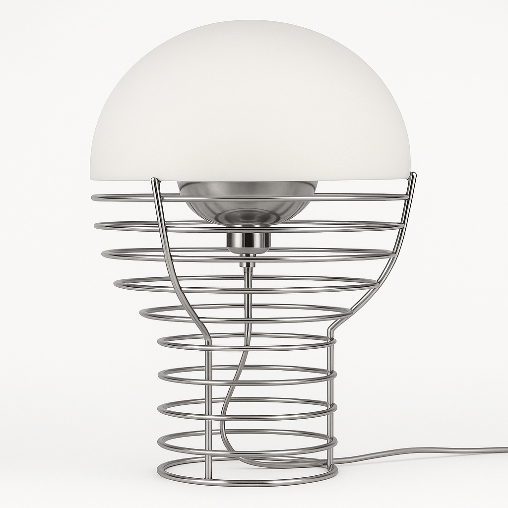 Maravelle Industrial Glass Metal Table Lamp with Warm Retro Glow for Bedroom Accents