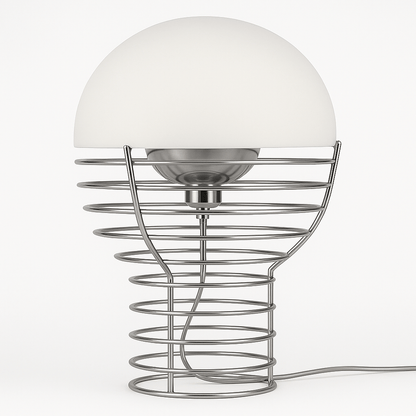 Maravelle Industrial Glass Metal Table Lamp with Warm Retro Glow for Bedroom Accents