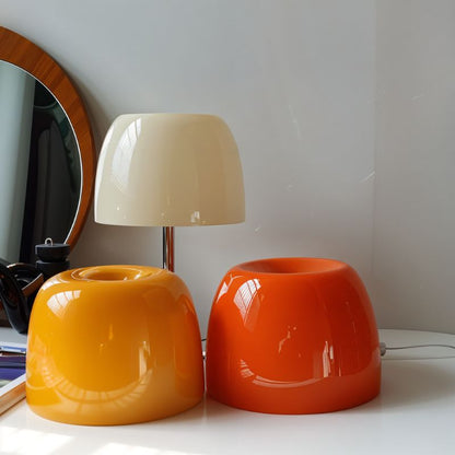 Fiorente Mid Century Glass Table Lamp with Warm to Cool White Glow for Living Room Accents