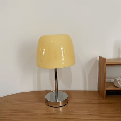 Fiorente Mid Century Glass Table Lamp with Warm to Cool White Glow for Living Room Accents