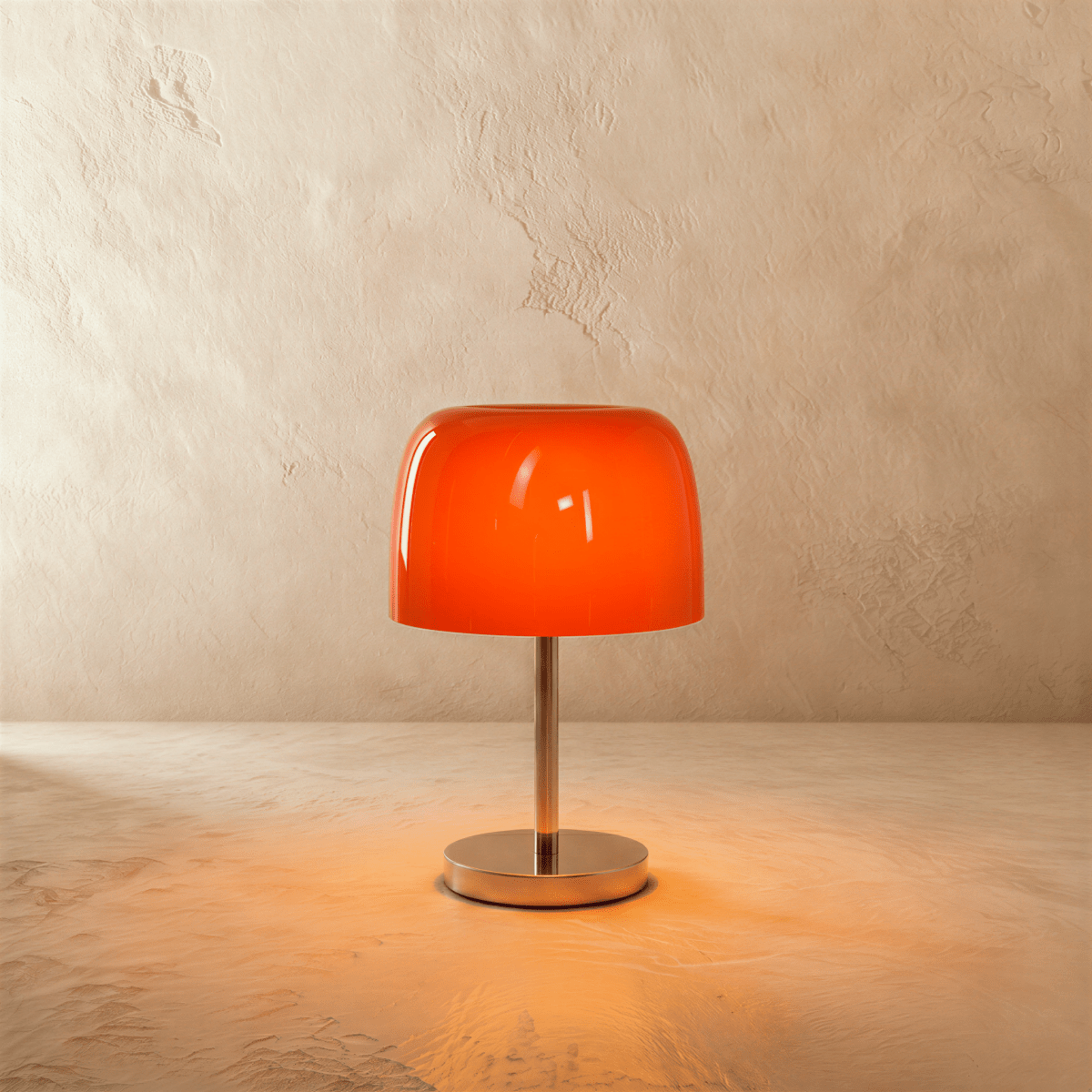 Fiorente Mid Century Glass Table Lamp with Warm to Cool White Glow for Living Room Accents