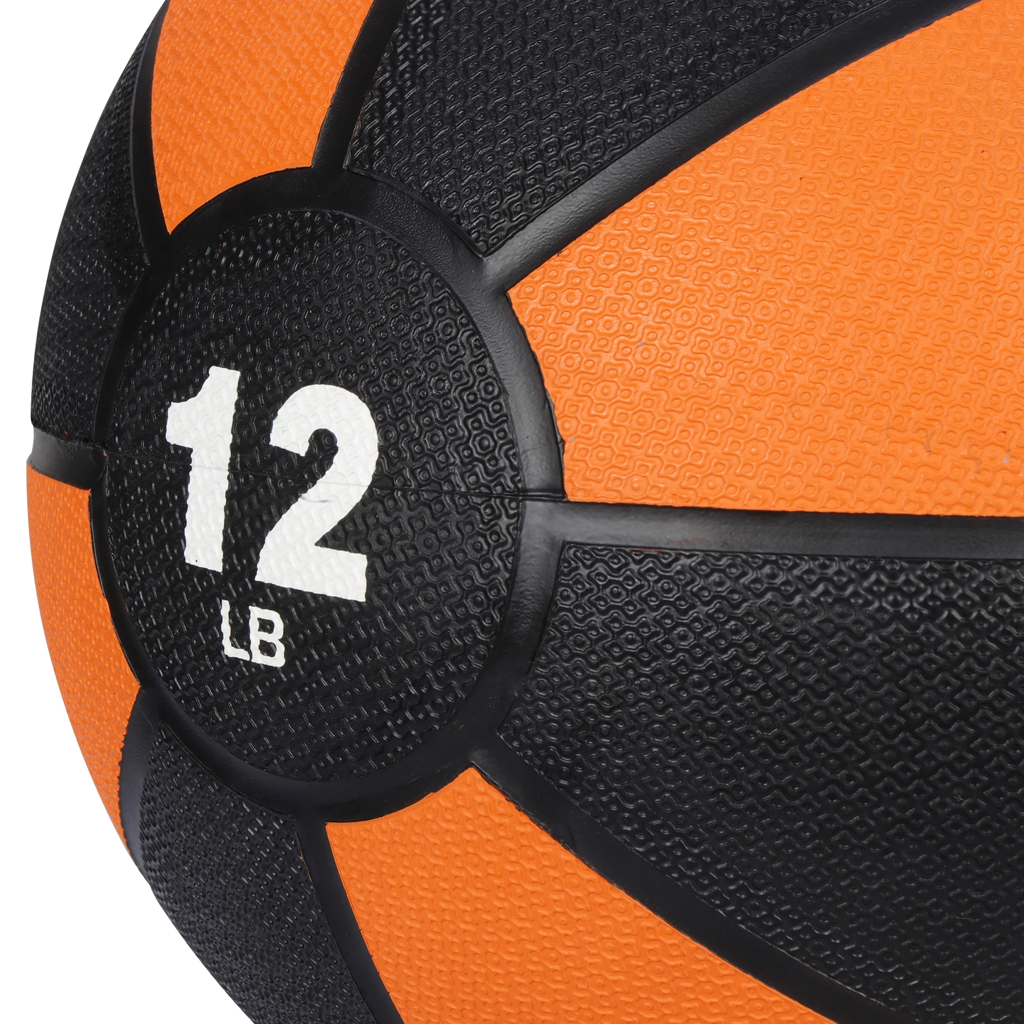12 lb Medicine Ball with Textured Rubber Grip – Exercise Ball for Strength Training and Fitness Workouts, Orange/Black