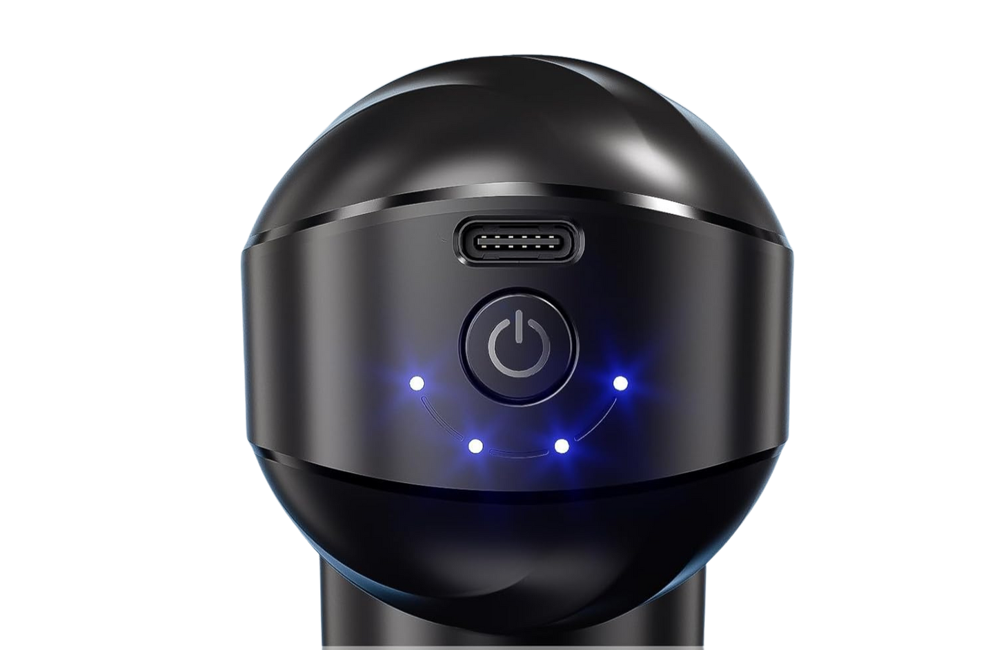 Portable Mini Massage Gun – Handheld Percussion Massager with 4 Heads, Quiet Brushless Motor, USB-C Charging, Black