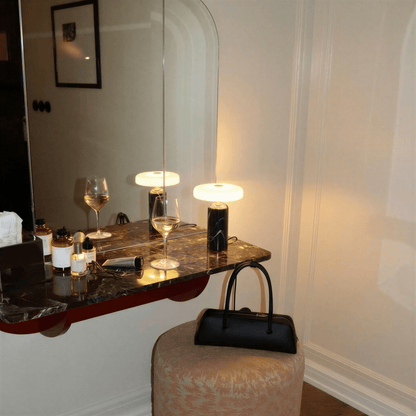 Ophira Contemporary Glass Marble LED Table Lamp Soft Bedside and Console Accent