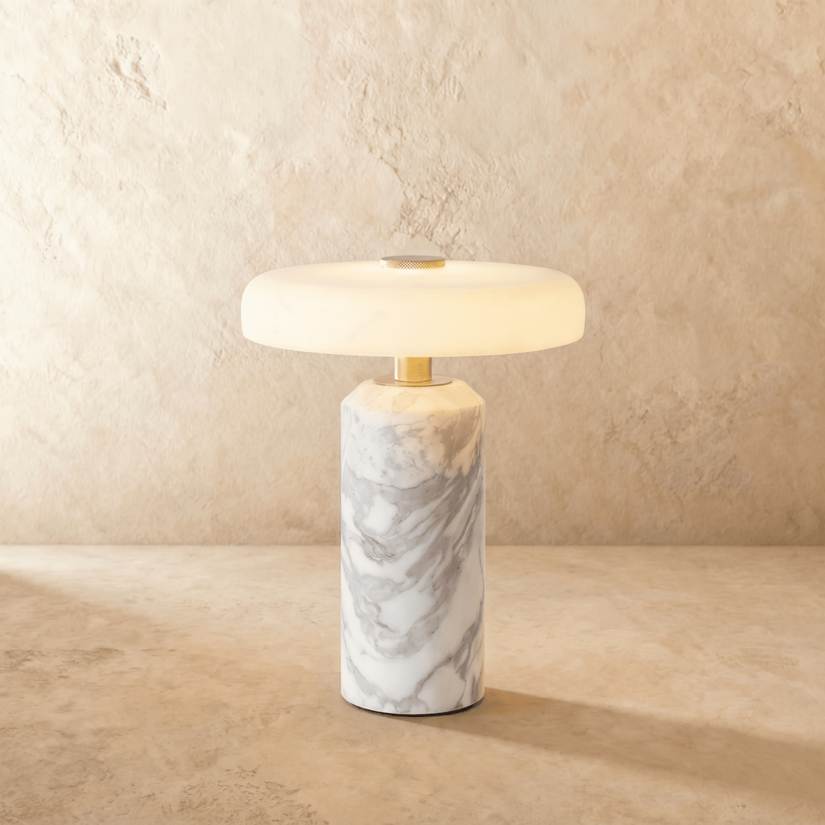 Ophira Contemporary Glass Marble LED Table Lamp Soft Bedside and Console Accent