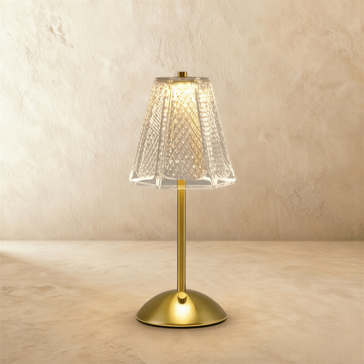 Dorevelle Retro Acrylic Metal Table Lamp with Integrated LED for Bedroom Nightstands