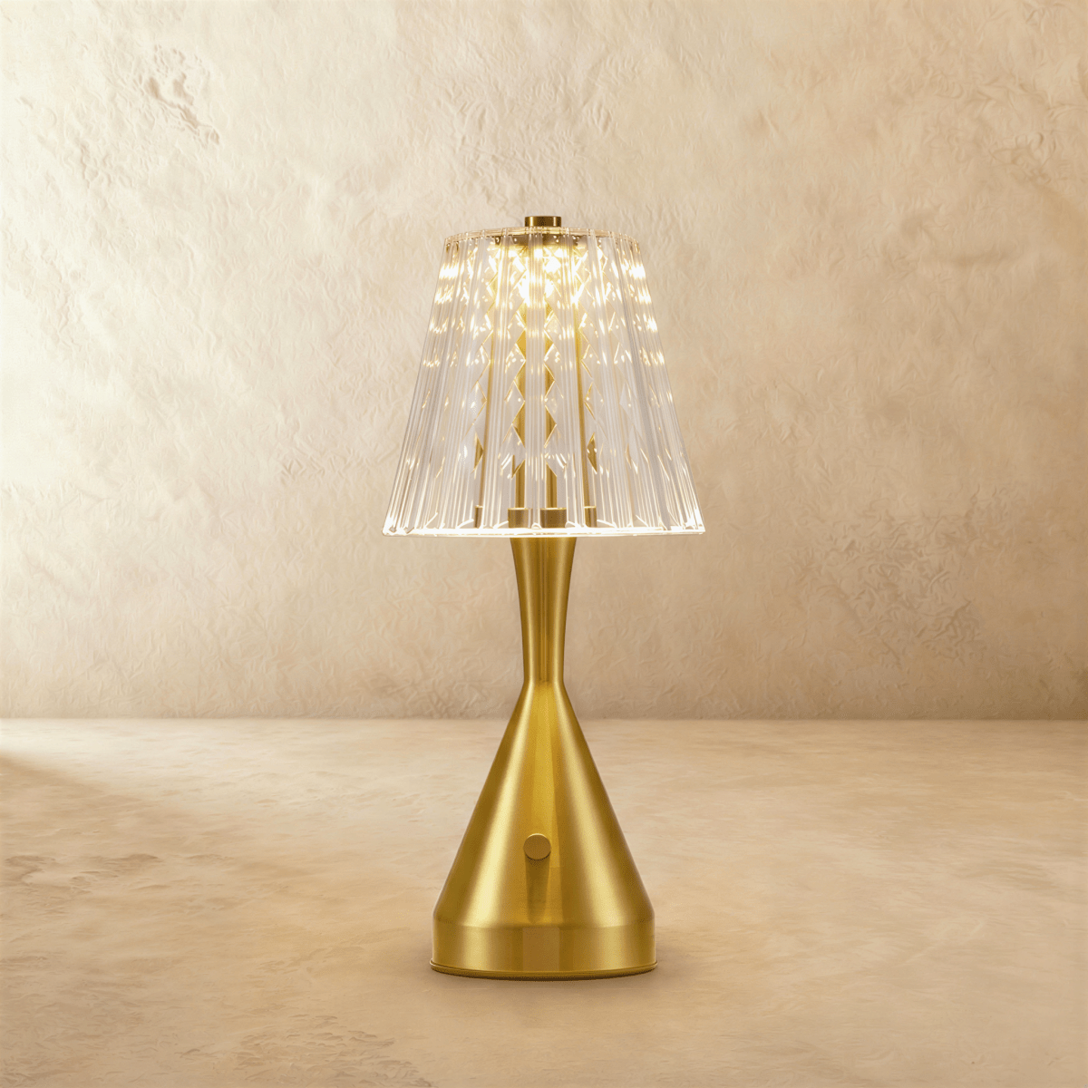 Dorevelle Retro Acrylic Metal Table Lamp with Integrated LED for Bedroom Nightstands