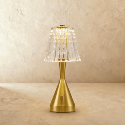 Dorevelle Retro Acrylic Metal Table Lamp with Integrated LED for Bedroom Nightstands