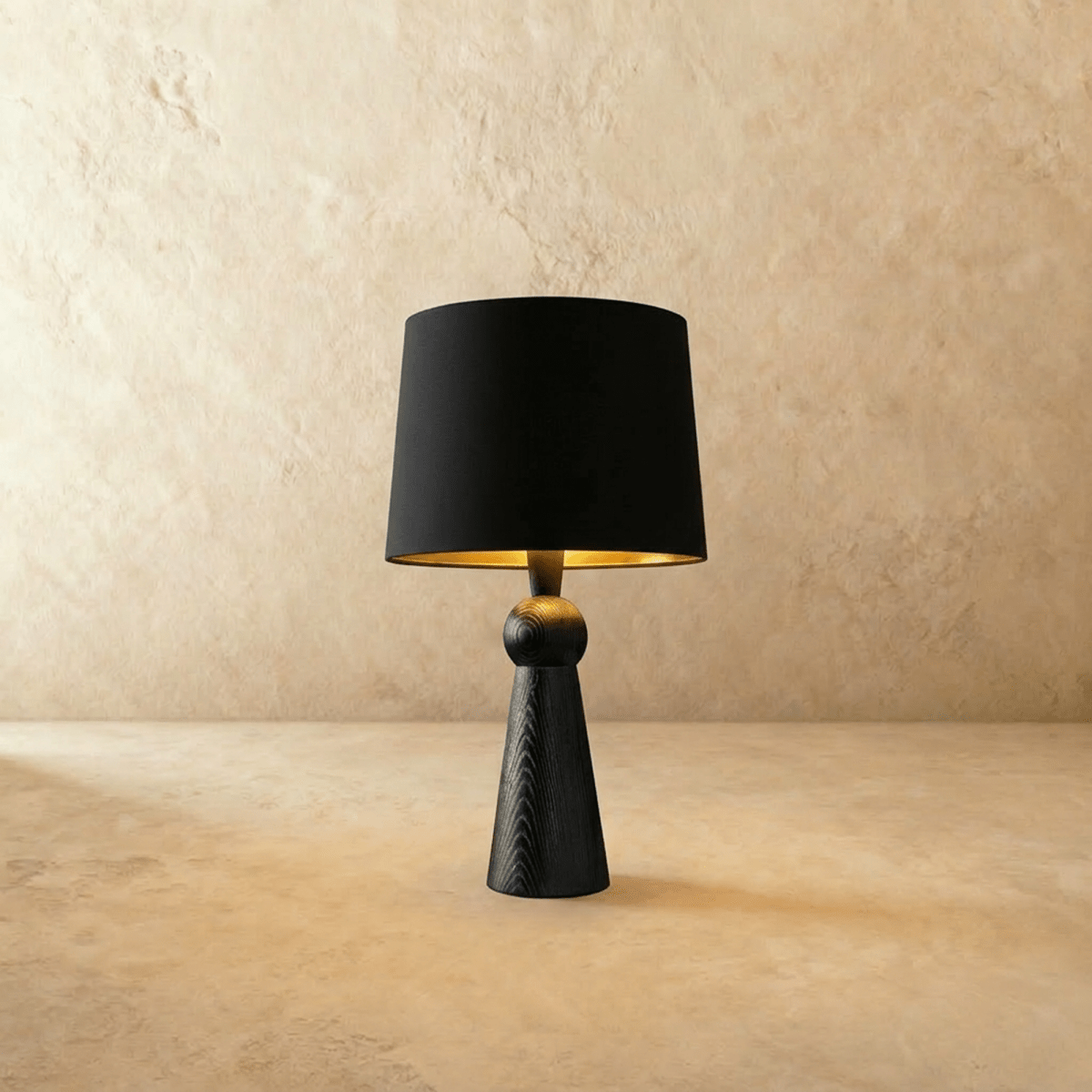 Velaris Modern Fabric Wood Table Lamp Warm E27 Glow for Bedroom and Living Room