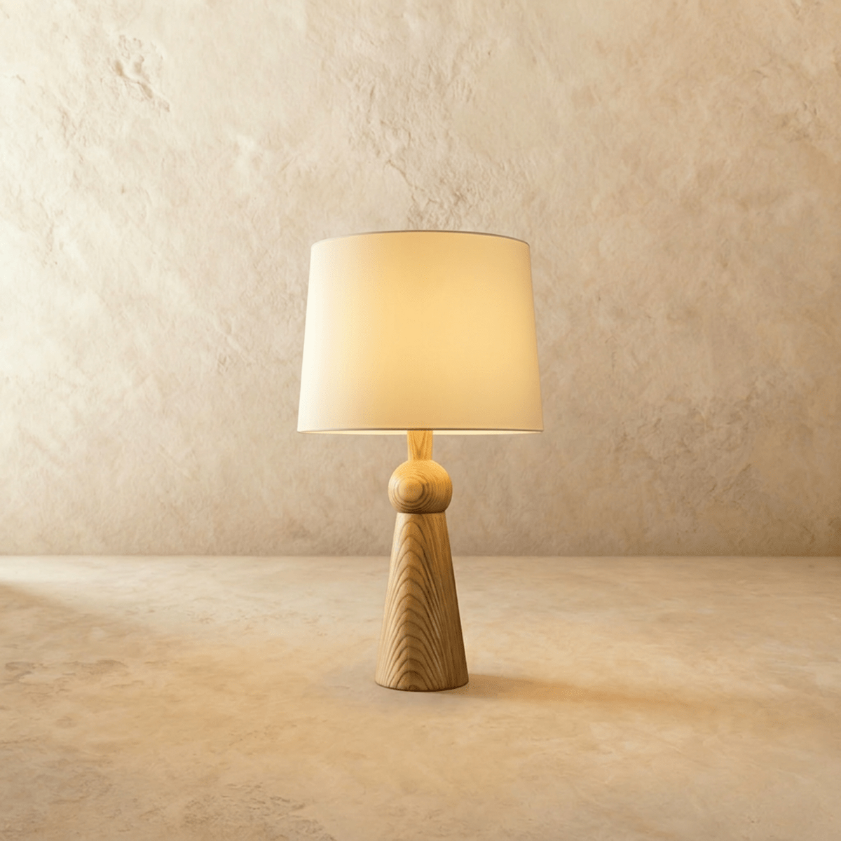 Velaris Modern Fabric Wood Table Lamp Warm E27 Glow for Bedroom and Living Room