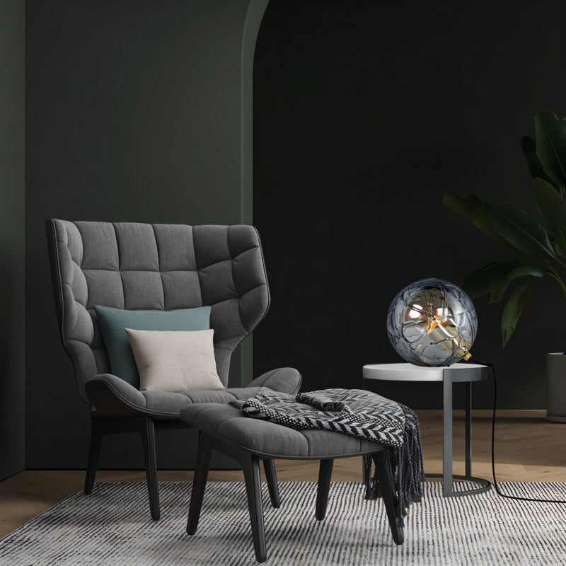 Oriane Modern Glass and Acrylic Table Lamp with Warm E27 Bulb Glow