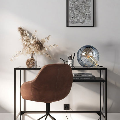 Oriane Modern Glass and Acrylic Table Lamp with Warm E27 Bulb Glow
