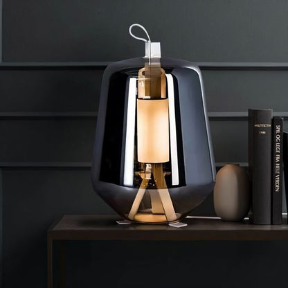 Silverain Modern Metal LED Table Lamp with Warm Glow for Bedroom Nightstands