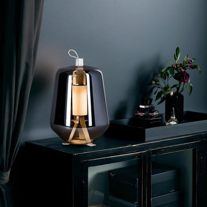 Silverain Modern Metal LED Table Lamp with Warm Glow for Bedroom Nightstands