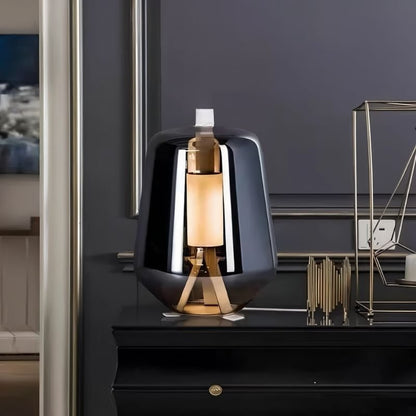 Silverain Modern Metal LED Table Lamp with Warm Glow for Bedroom Nightstands